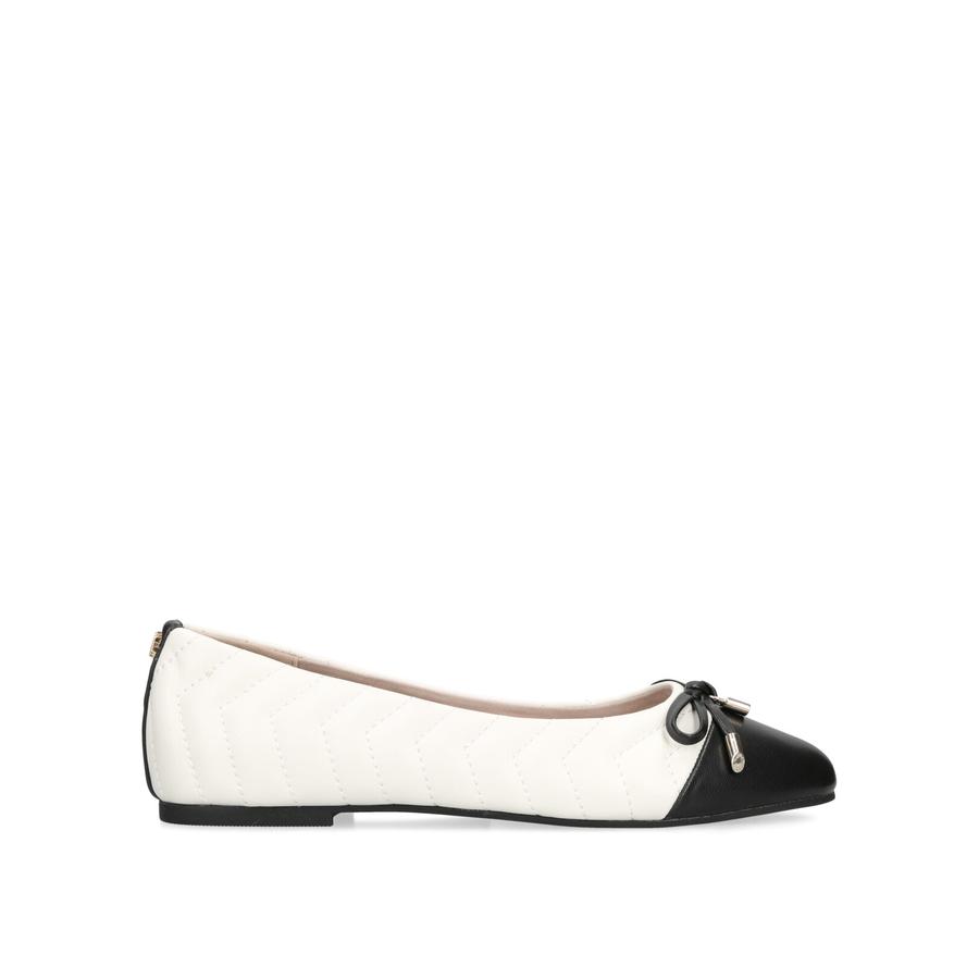 Black and white ballerina shoes sales