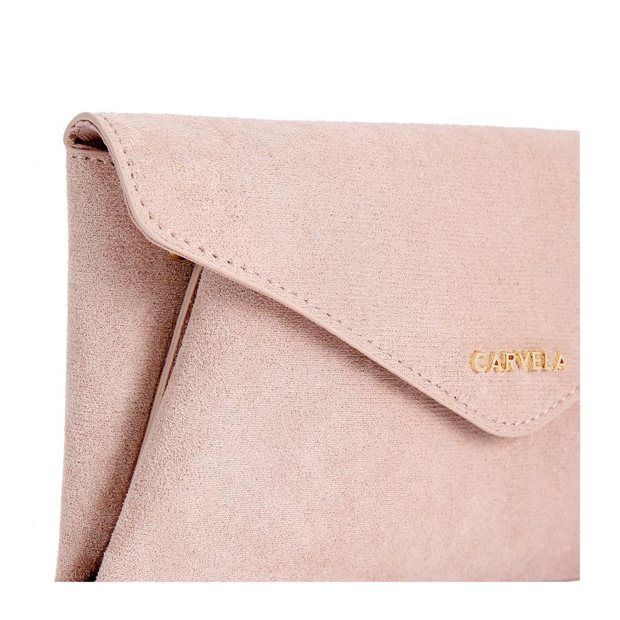 Blush suede clutch best sale