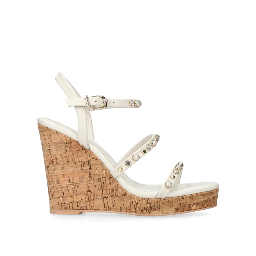 Carvela white wedge sandals sales